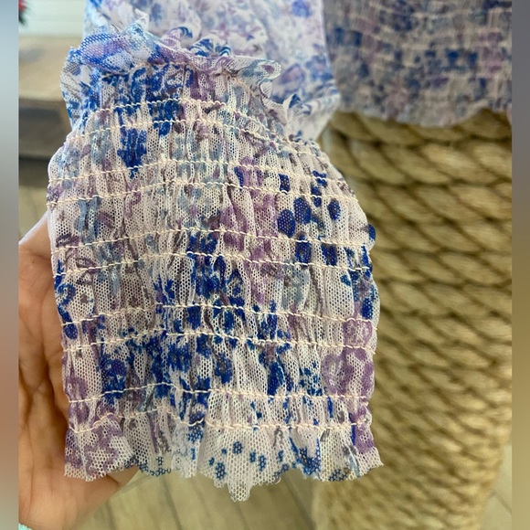 **NWT** Free People Sheer flower blouse - Picture 3 of 5